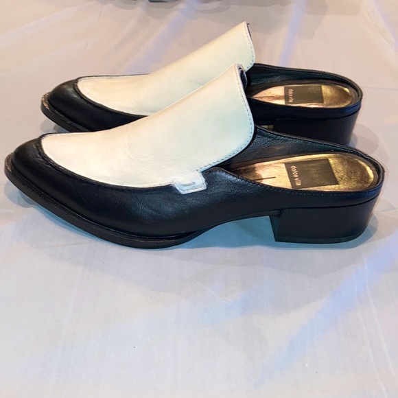 Dolce Vita Women’s White/Black Guitar Slip On Heel Mules Size 6 - Picture 4 of 11